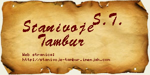 Stanivoje Tambur vizit kartica